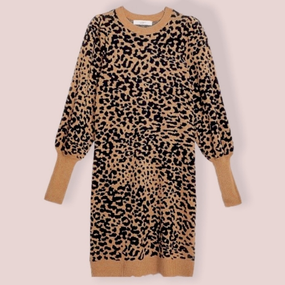 LOFT Dresses & Skirts - NWT Loft leopard sweater dress size s,xxl